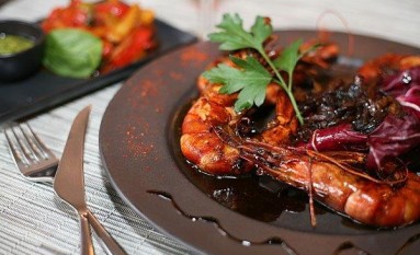 Gambas grillées au vinaigre balsamique